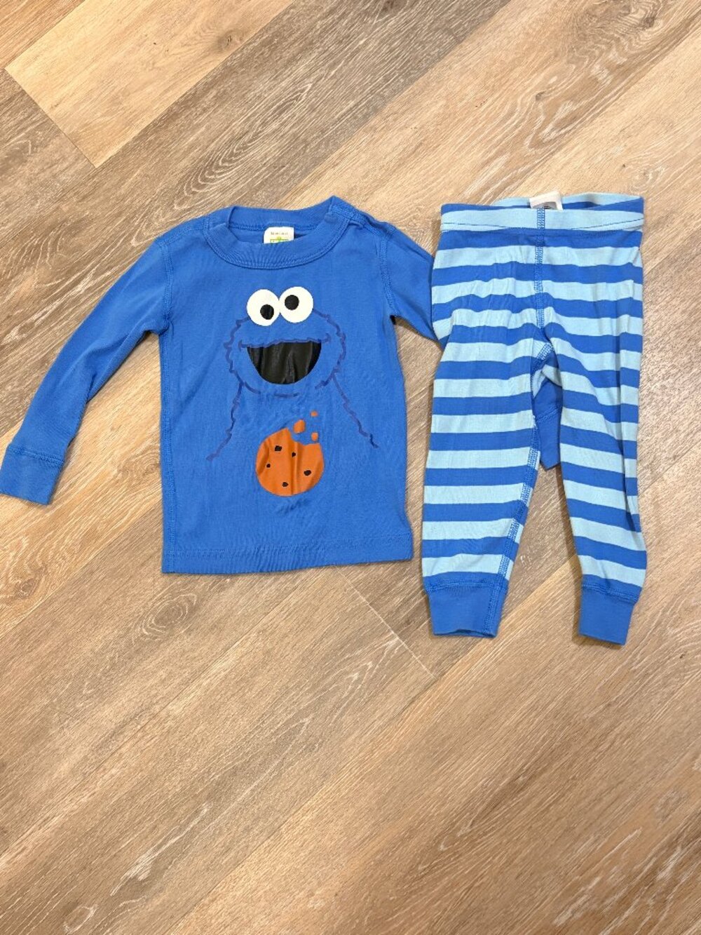 Hanna Andersson Cookie Monster Long John Pajamas 2T 85